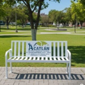 banca metálica para parque urbano