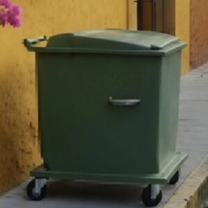 bote de basura metálico para espacios públicos